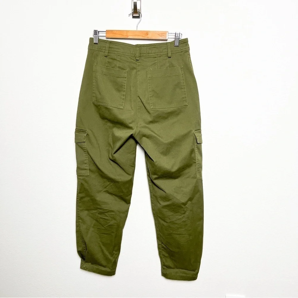 Jason Wu Olive Army Green Tailored Cargo Pants Capri Cutoffs Size Small Designer